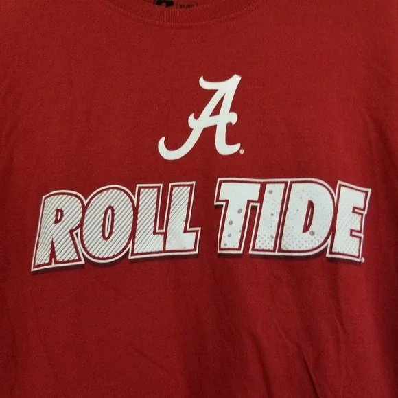 Alabama Football Shirt Mens XL Red White Roll Tide Long Sleeves Russel Athletic - Picture 3 of 11
